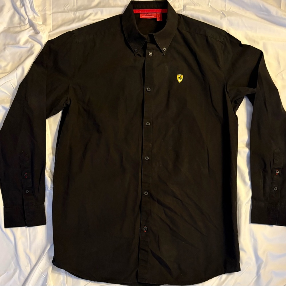 Authentic Scuderia Ferrari Black Button Down Unisex Shirt